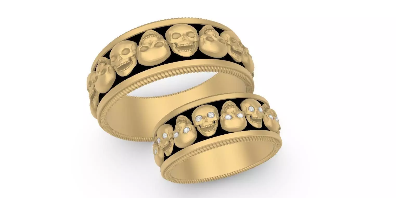 Skull ring 3D print model_0