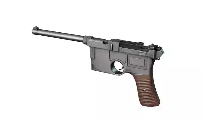German Pistol Game-Ready Low-poly 3d model