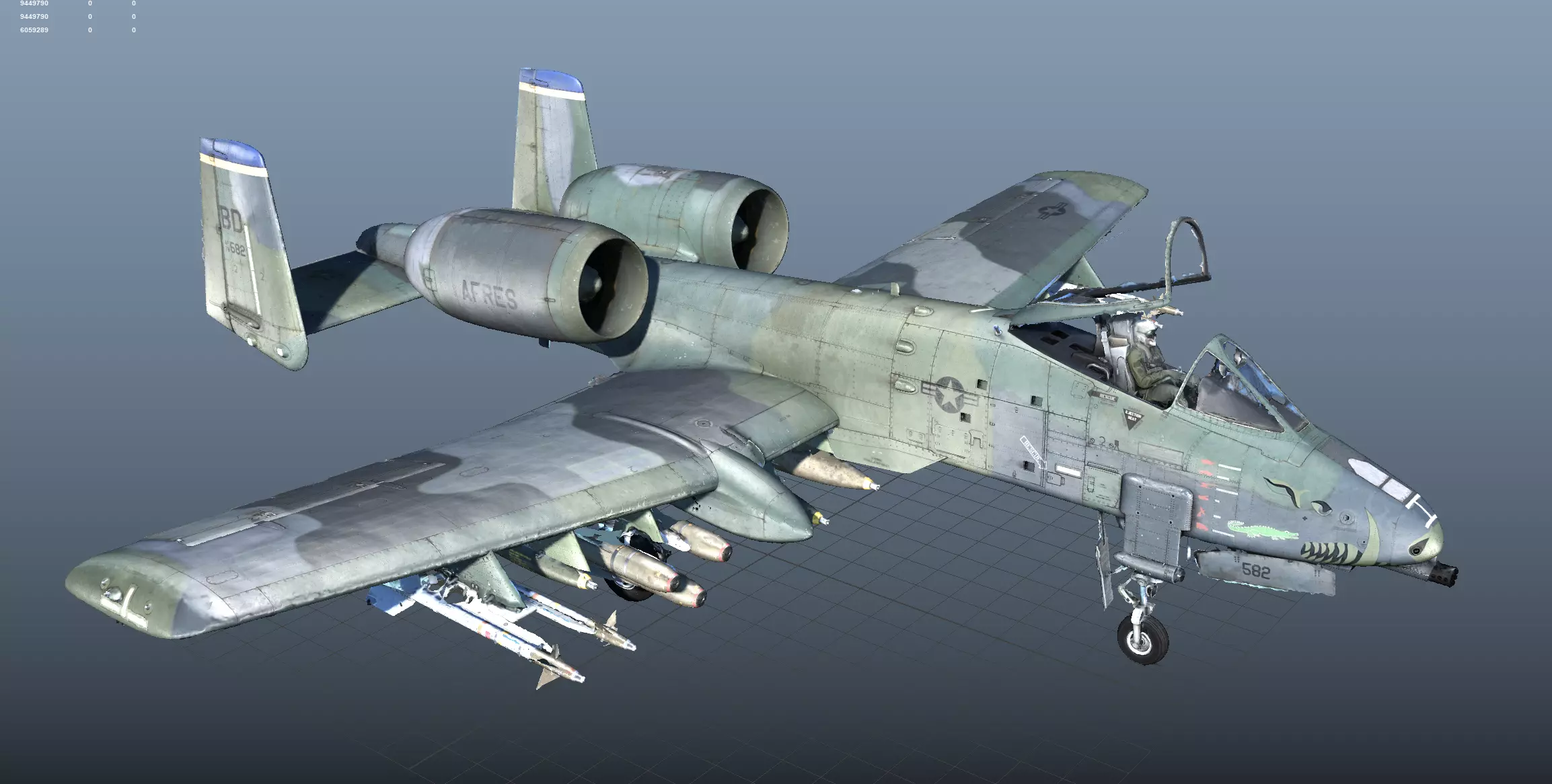 A-10 Thunderbolt High Quality 3d scan 3D model_0