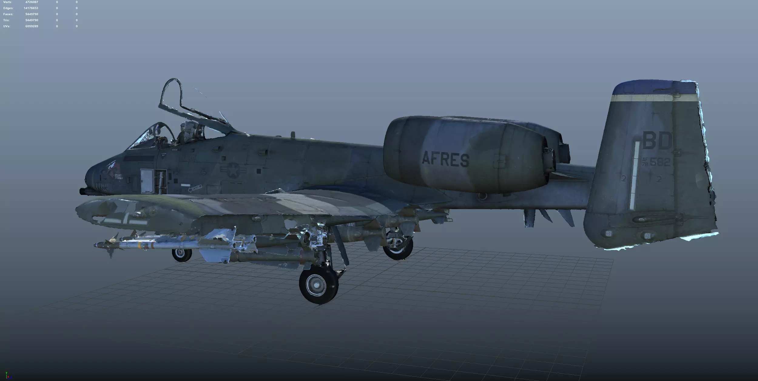 A-10 Thunderbolt High Quality 3d scan 3D model_9