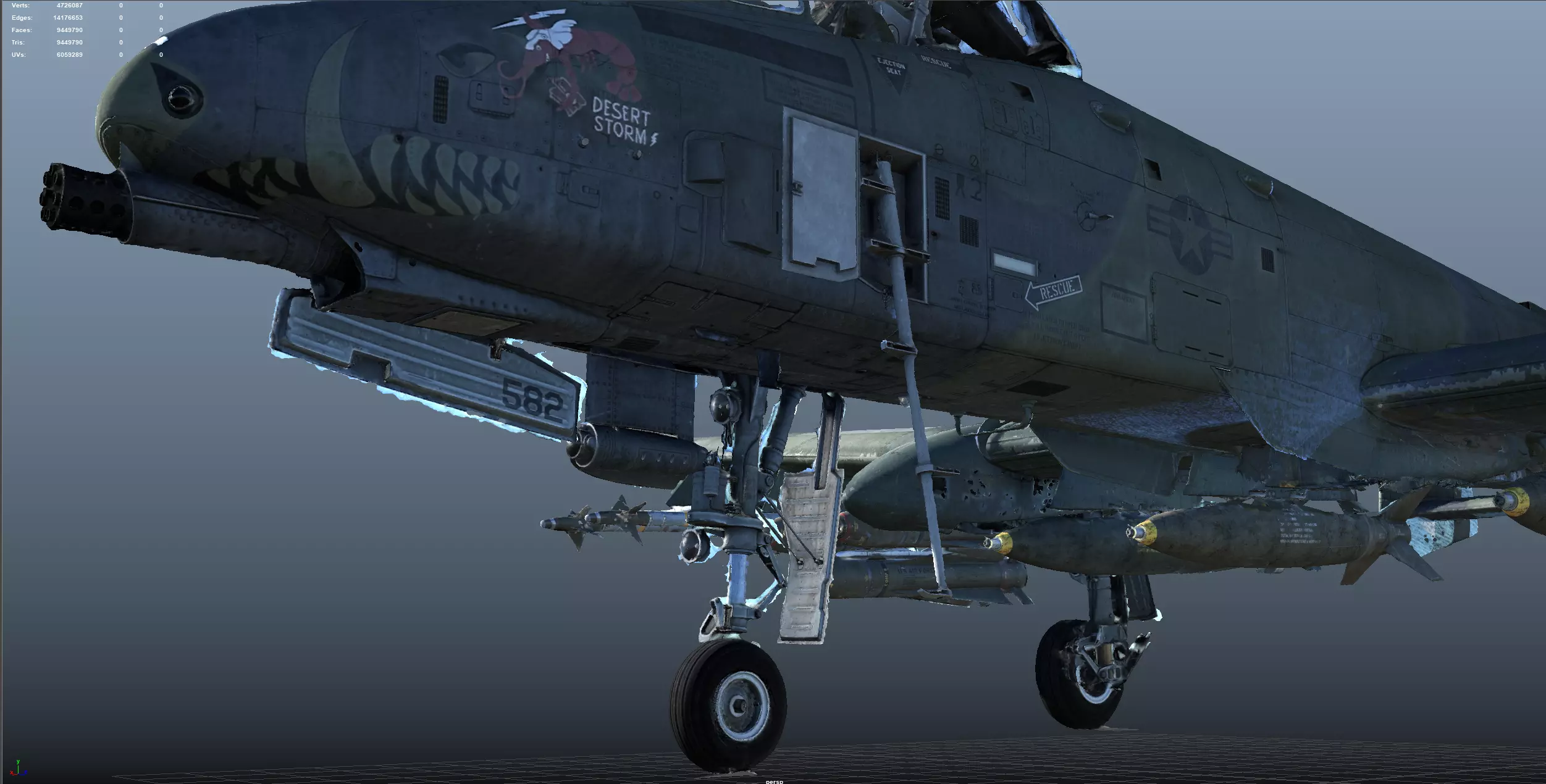 A-10 Thunderbolt High Quality 3d scan 3D model_10