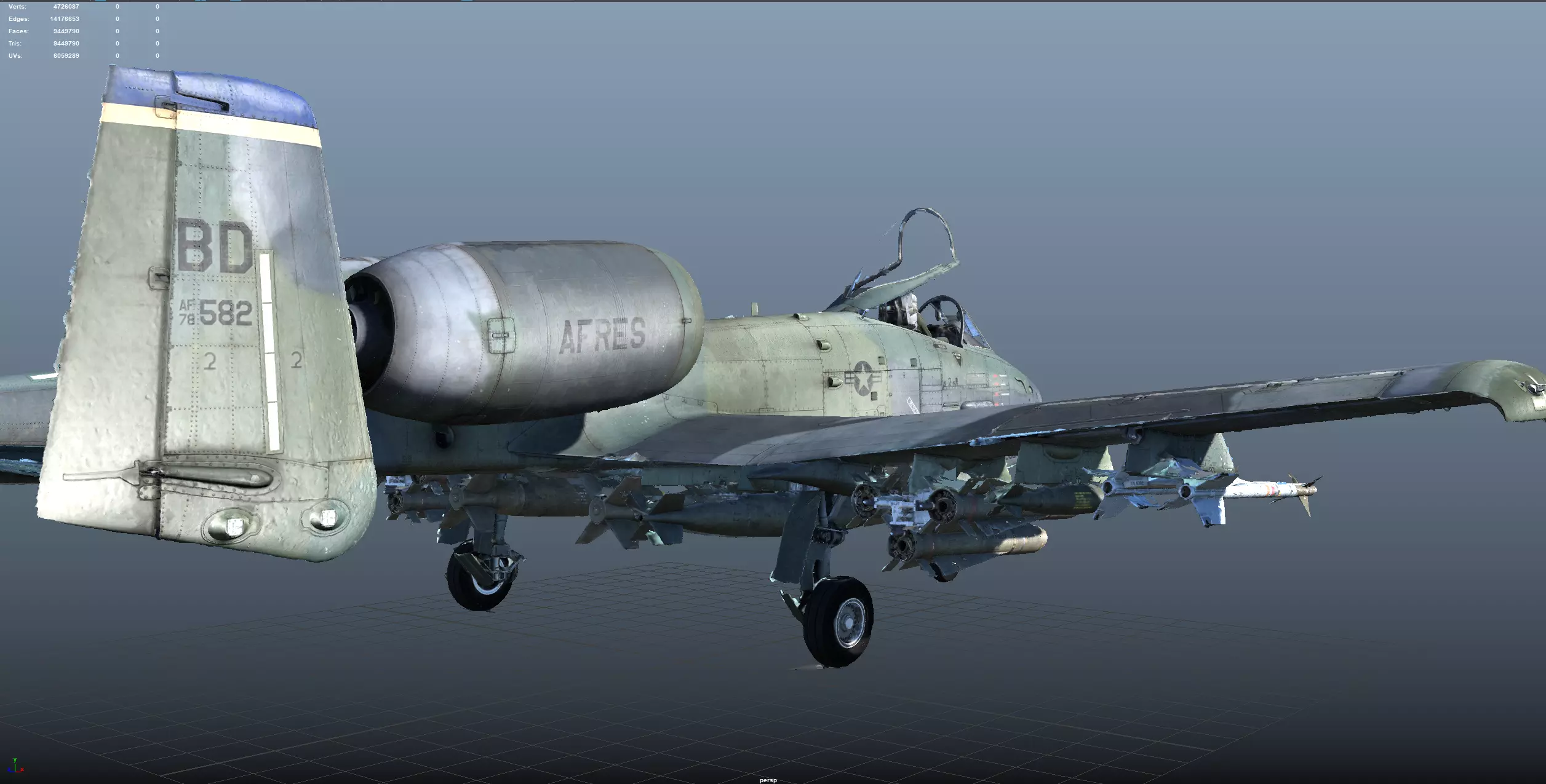 A-10 Thunderbolt High Quality 3d scan 3D model_4