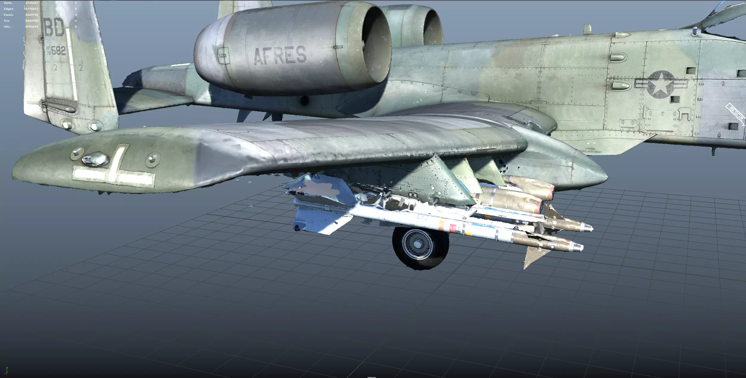 A-10 Thunderbolt High Quality 3d scan 3D model_3