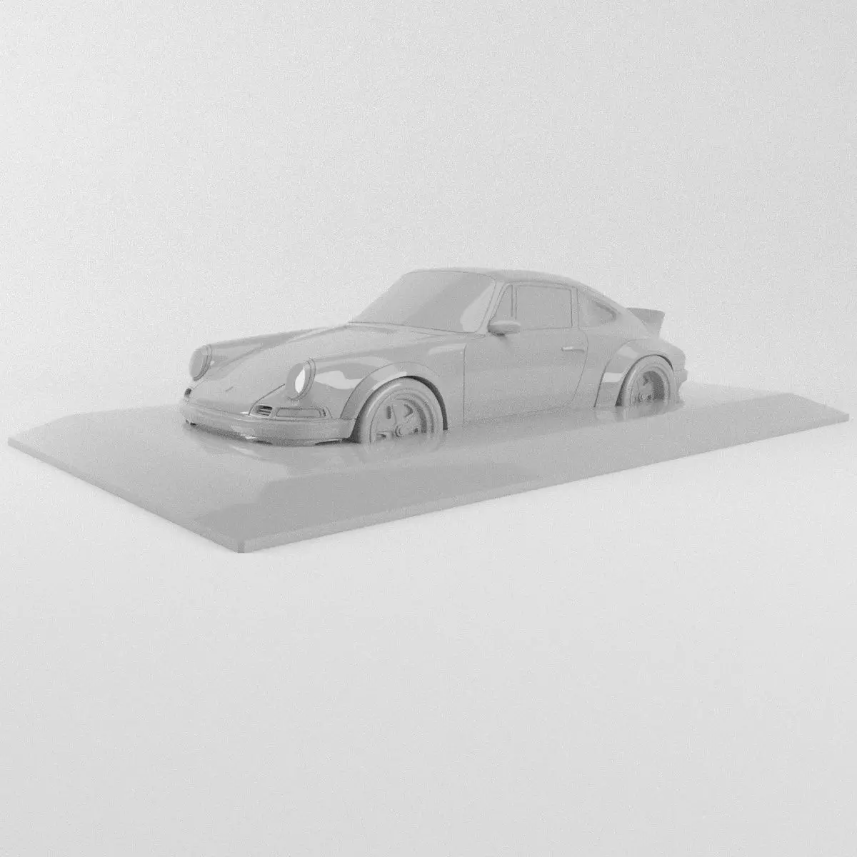 The silhouette of the car 1990 Porsche 911 Singer 3D print model