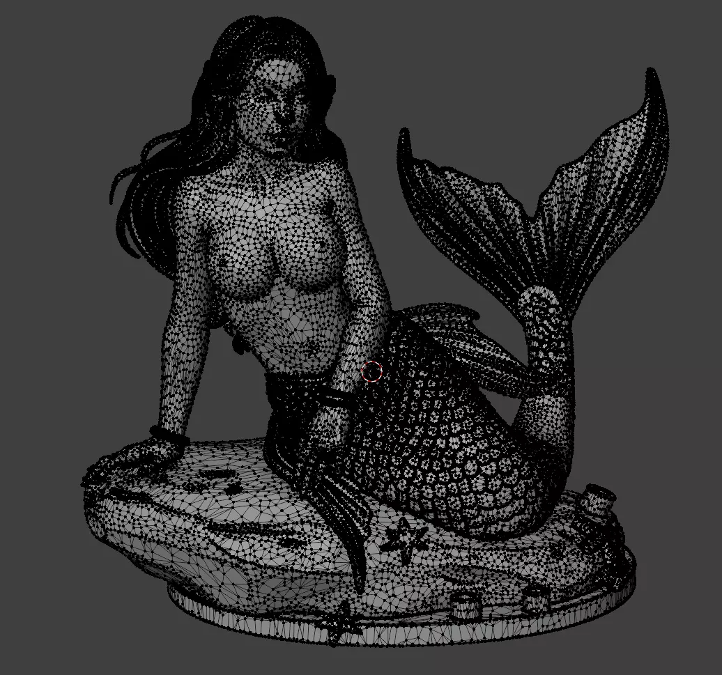 Mermaid Queen Statue for SLA Resin 3D Printing 3D print model_6