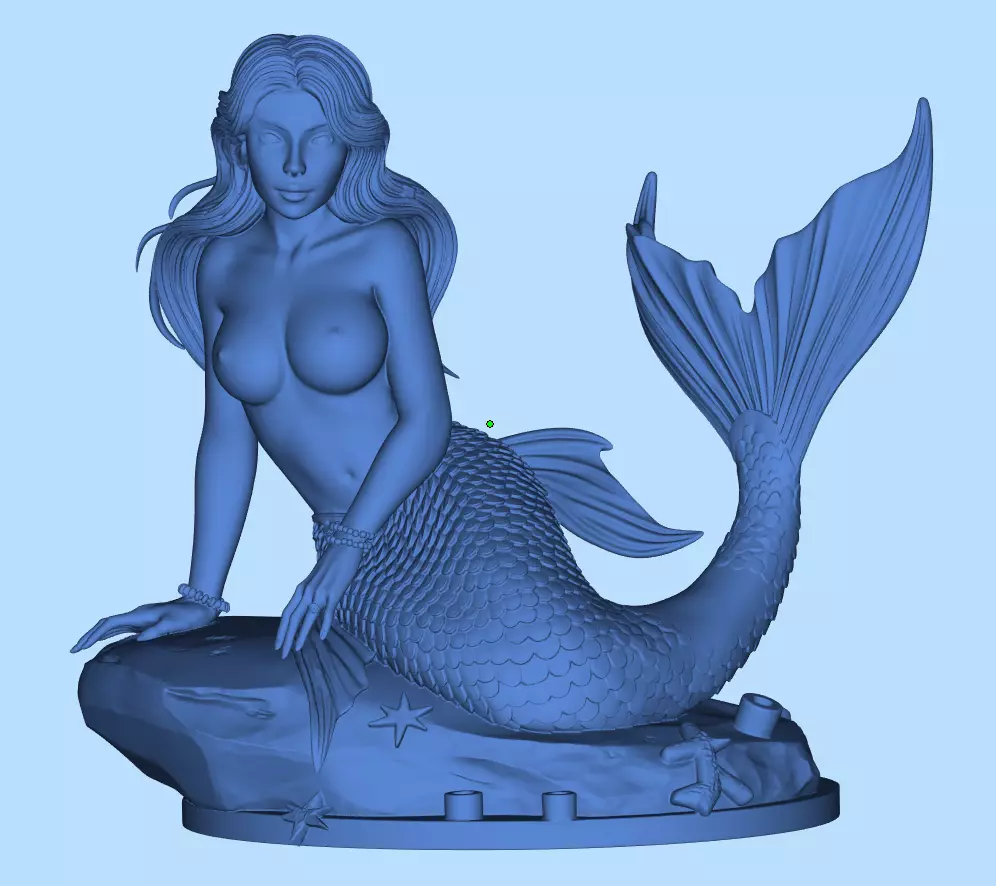Mermaid Queen Statue for SLA Resin 3D Printing 3D print model_15