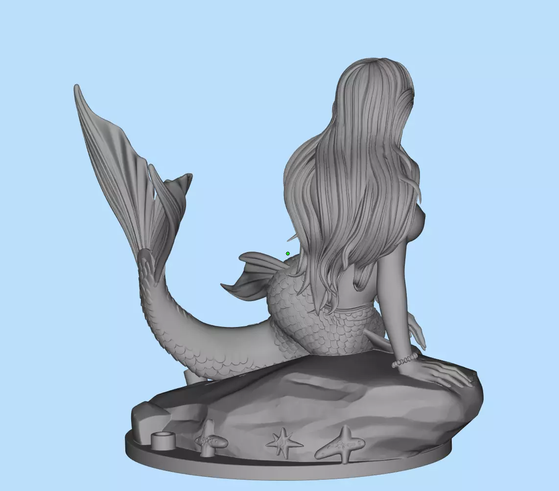 Mermaid Queen Statue for SLA Resin 3D Printing 3D print model_10