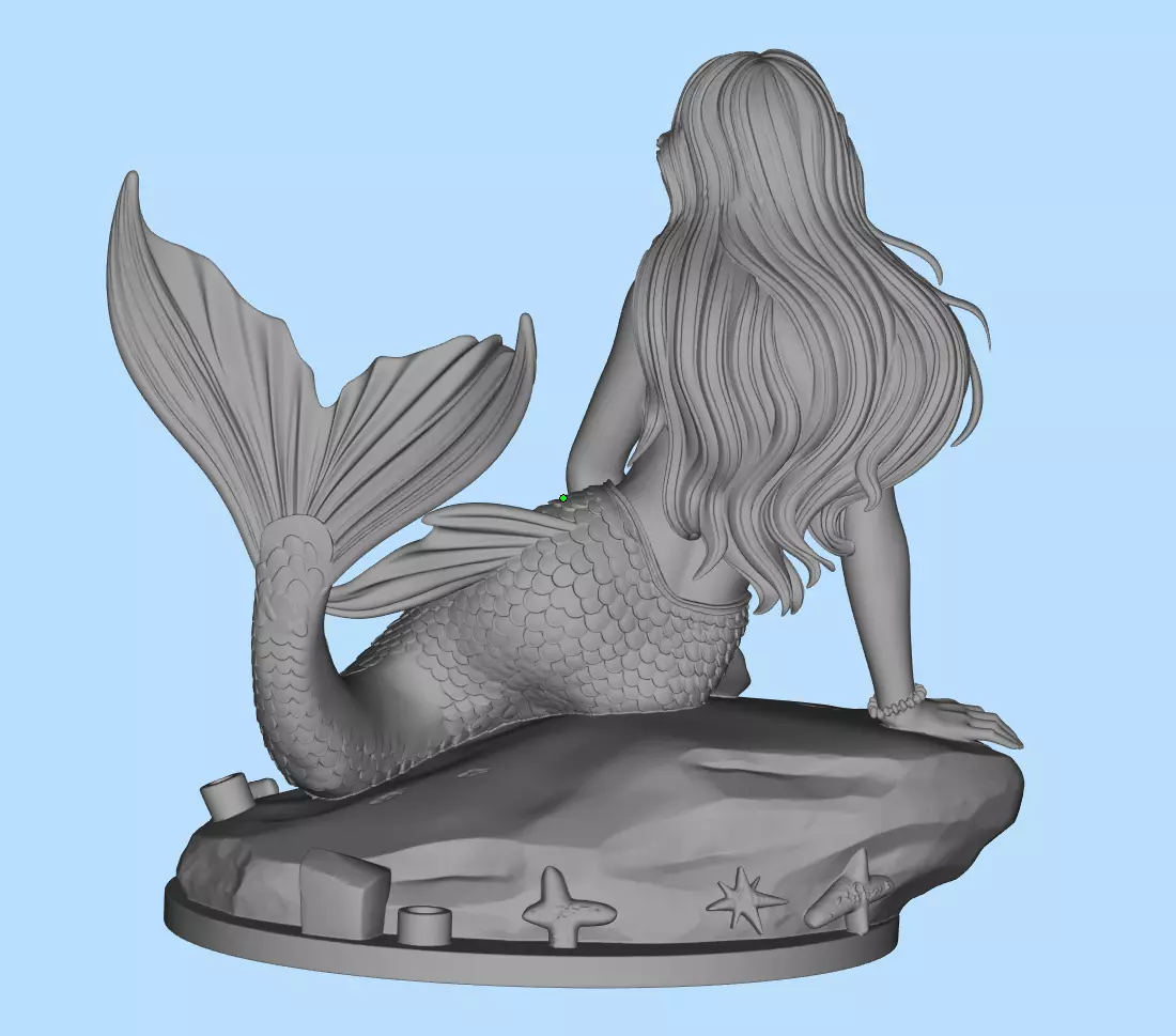 Mermaid Queen Statue for SLA Resin 3D Printing 3D print model_11