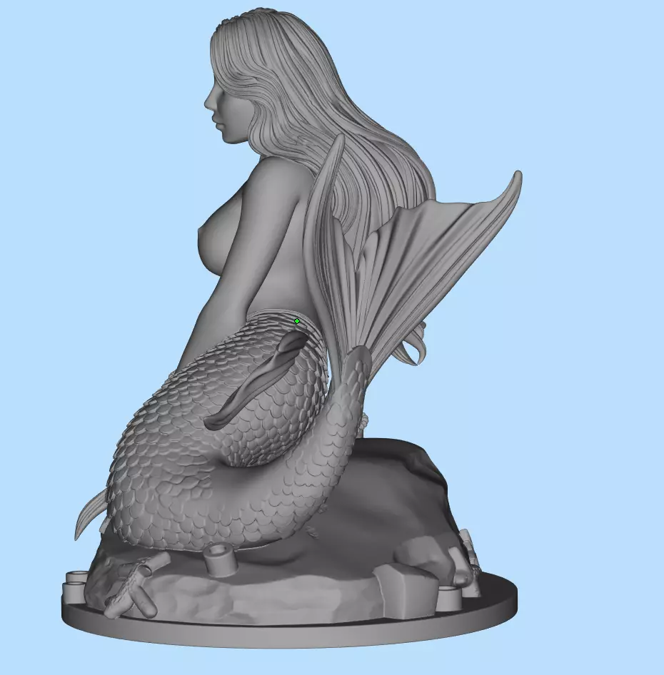 Mermaid Queen Statue for SLA Resin 3D Printing 3D print model_12