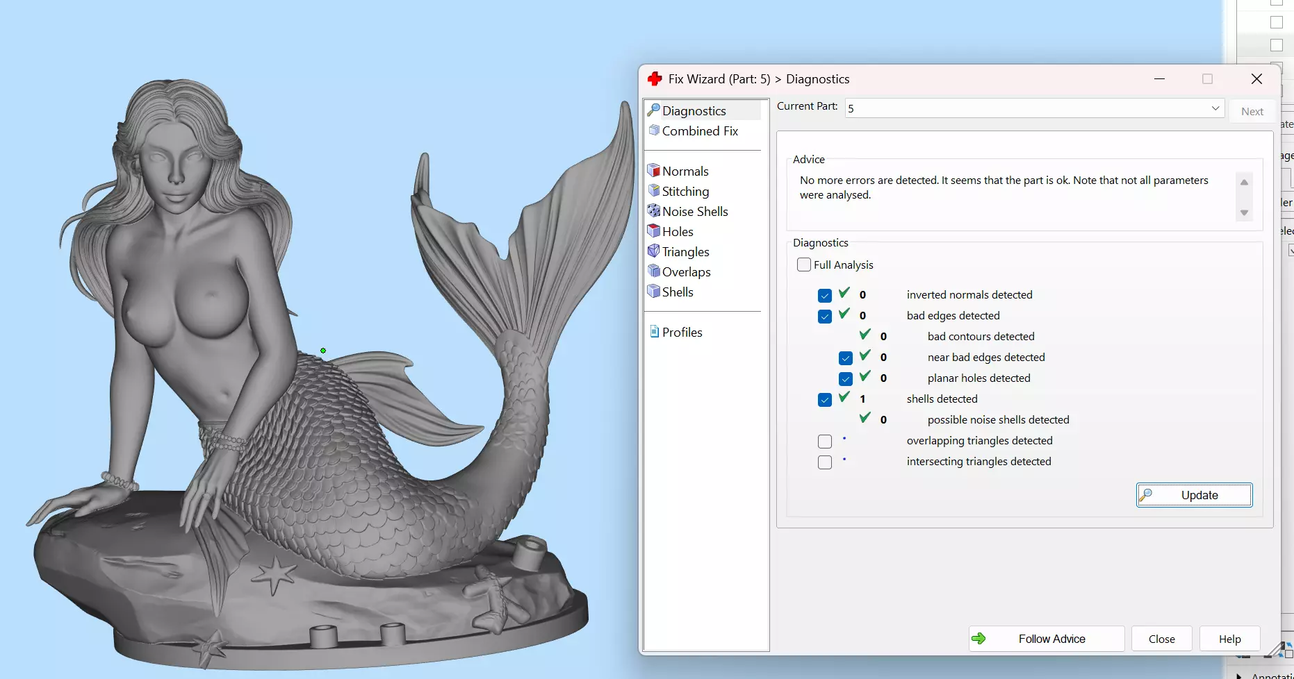 Mermaid Queen Statue for SLA Resin 3D Printing 3D print model_7