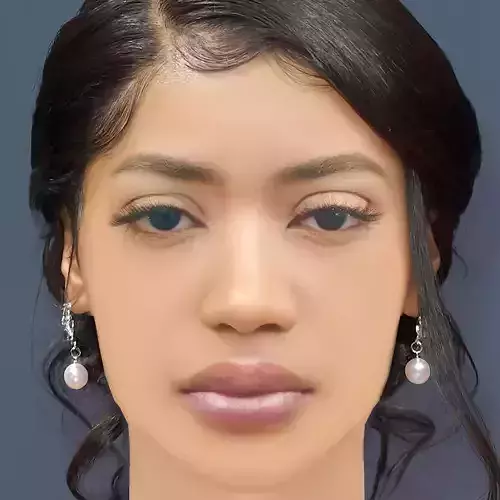 Jean Deaux Head - No Hair - Low poly head for game