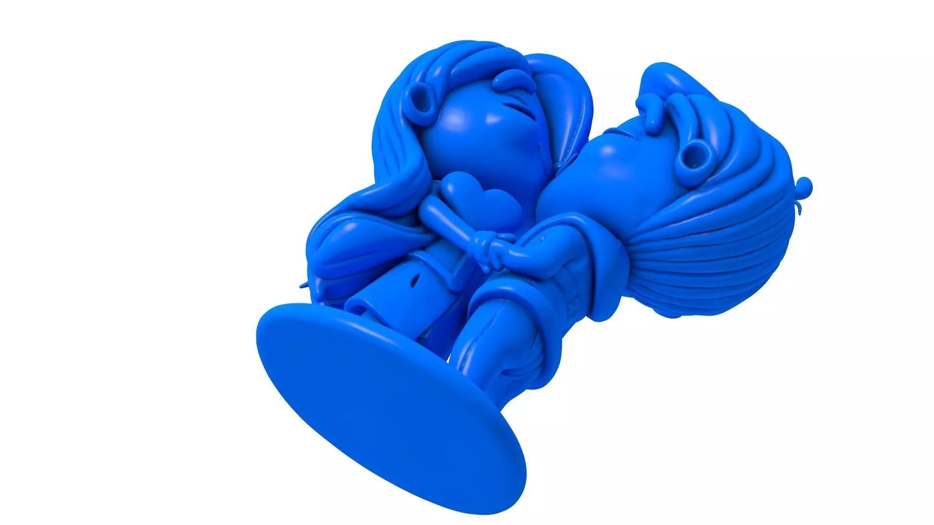 3d Kiss -  Wedding Couple -  Cute Couple Holding Hear  3D print model_1