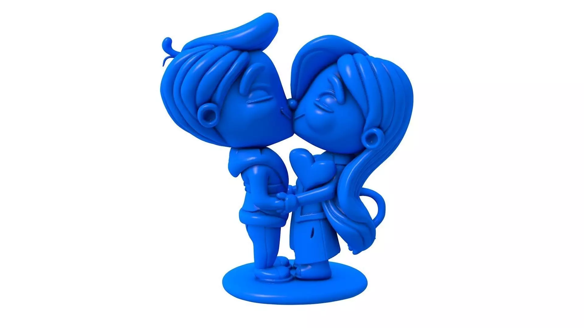 3d Kiss -  Wedding Couple -  Cute Couple Holding Hear  3D print model_0