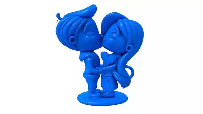 3d Kiss -  Wedding Couple -  Cute Couple Holding Hear 