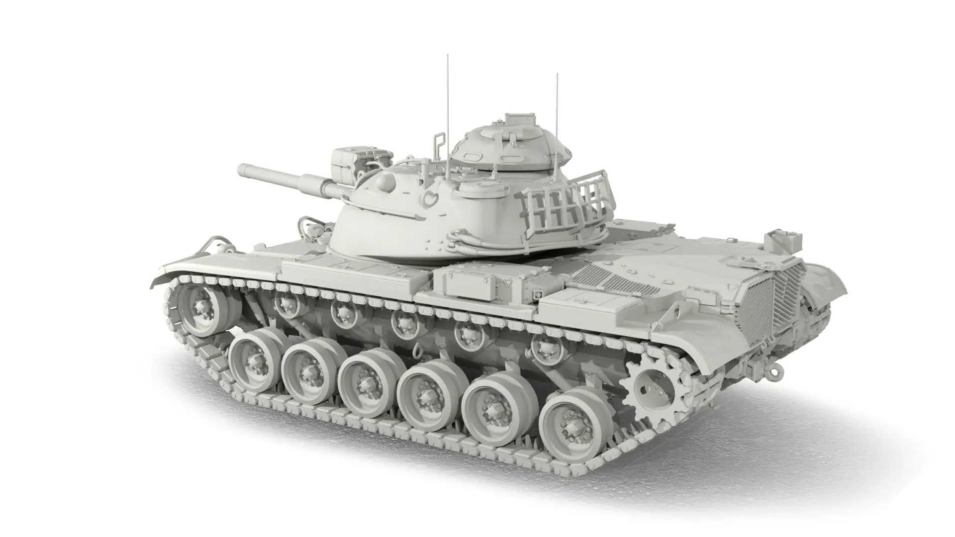 M60 Patton 3D print model_4