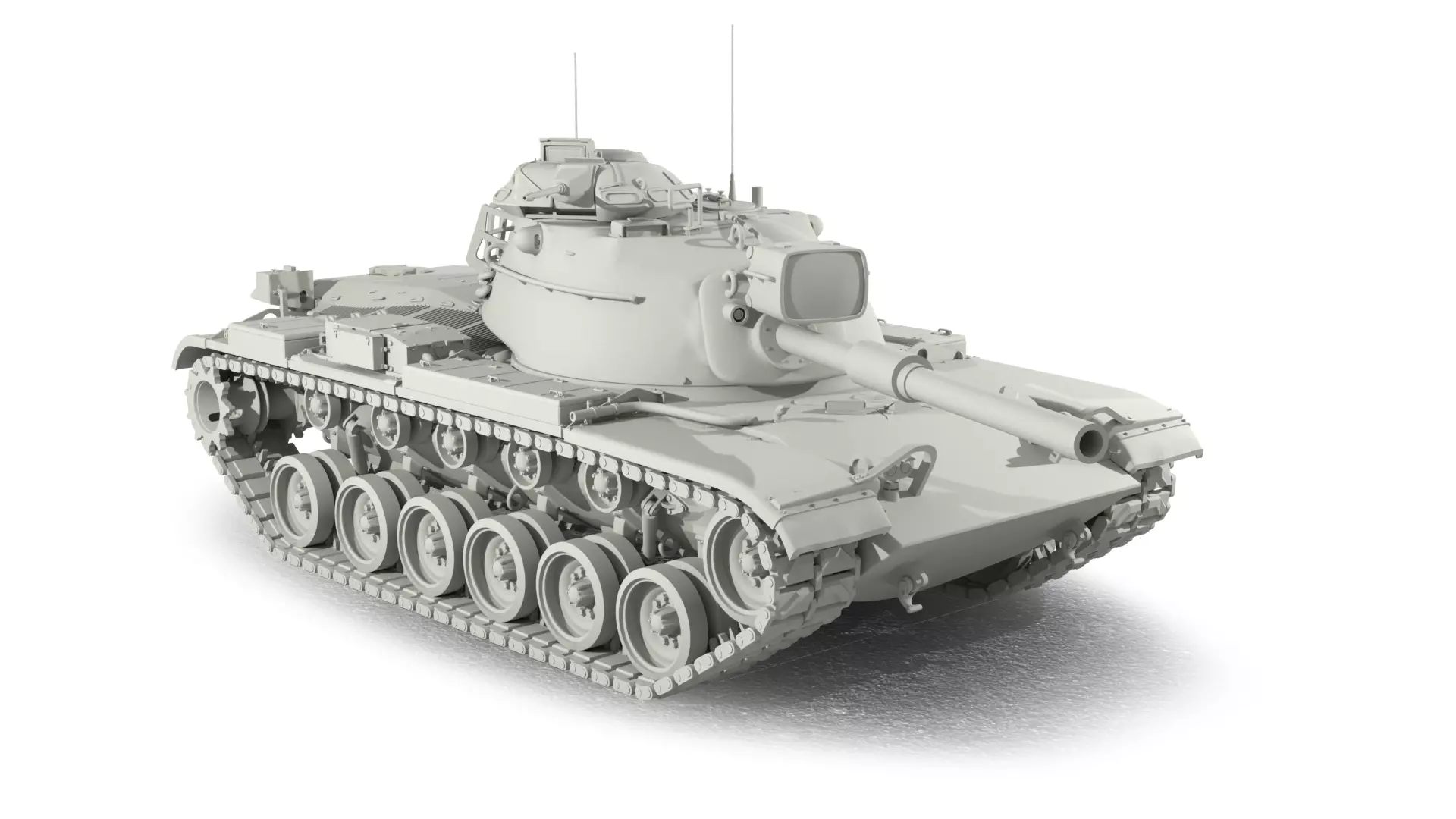M60 Patton 3D print model_7