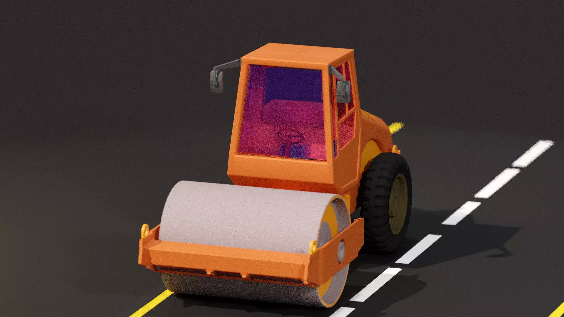 Road roller 3D model_14