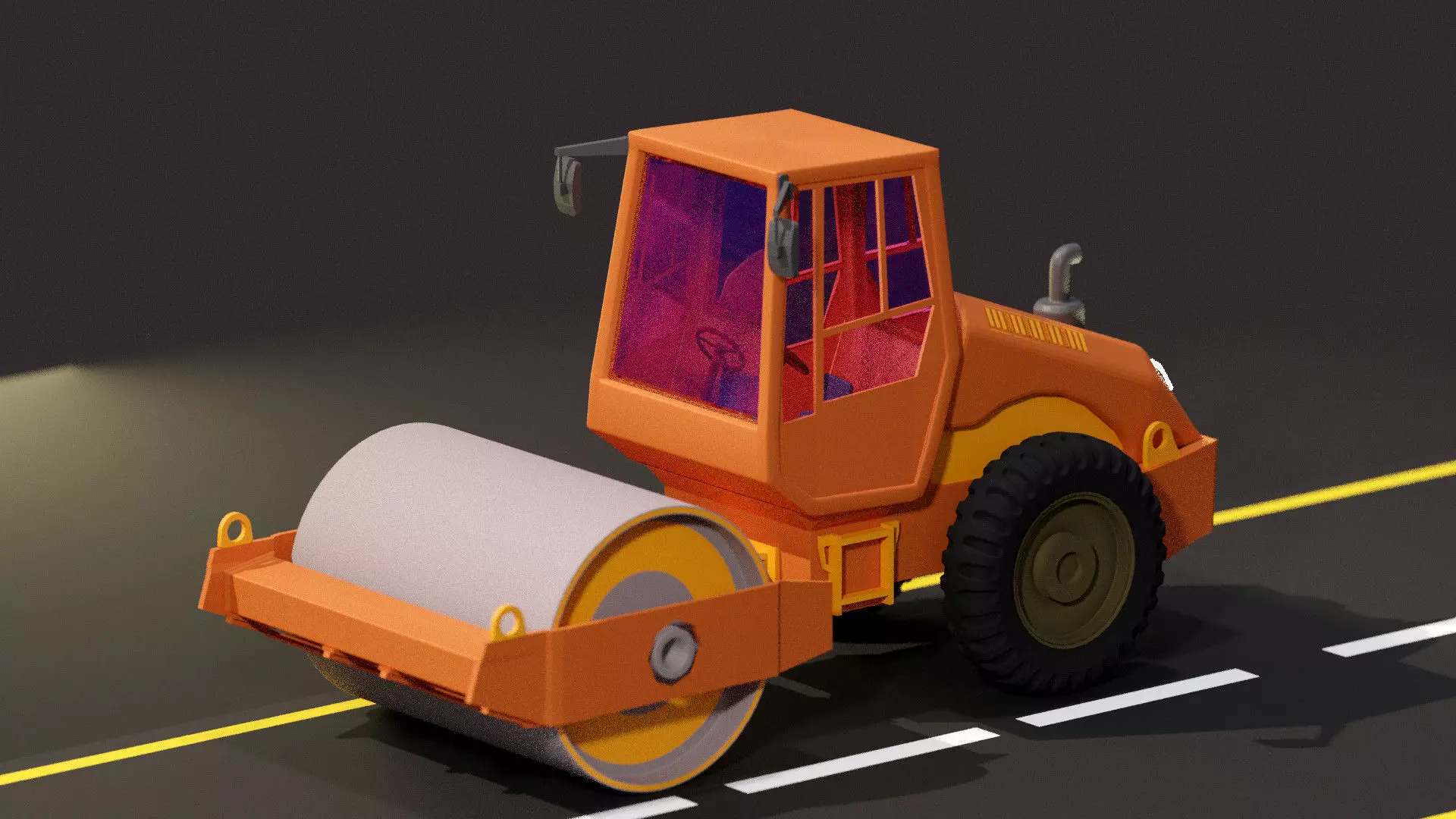 Road roller 3D model_12