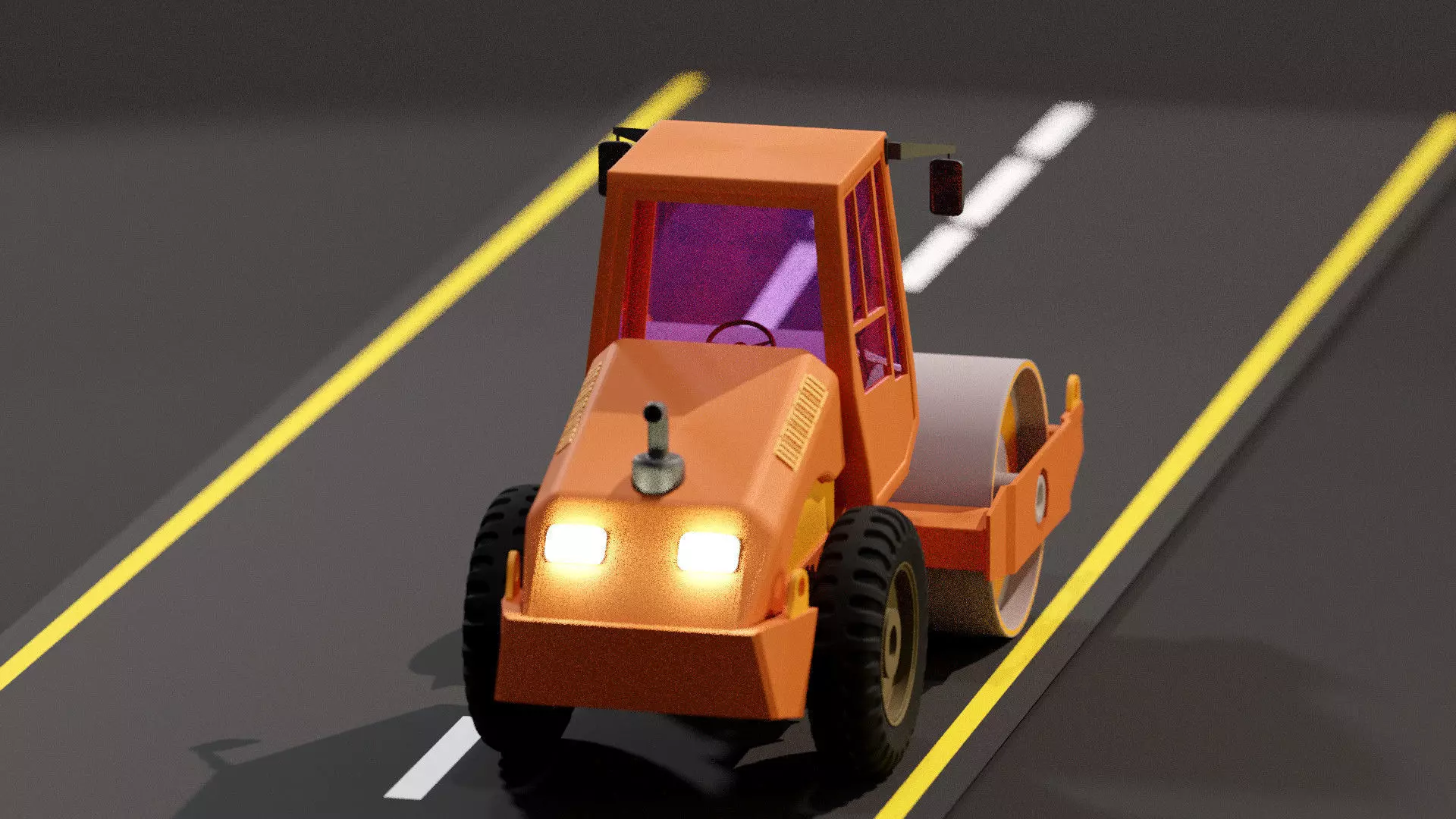 Road roller 3D model_4