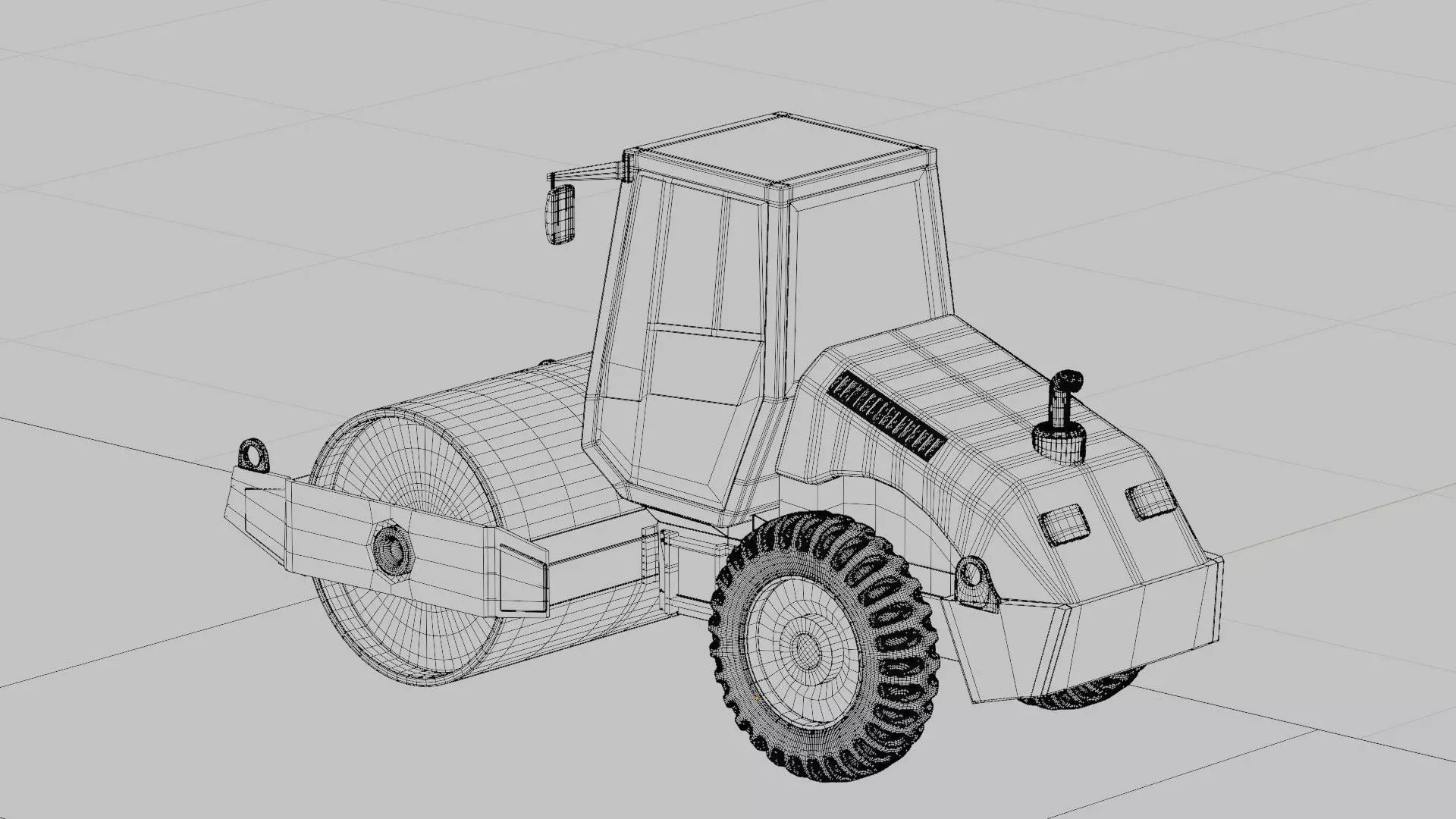 Road roller 3D model_9
