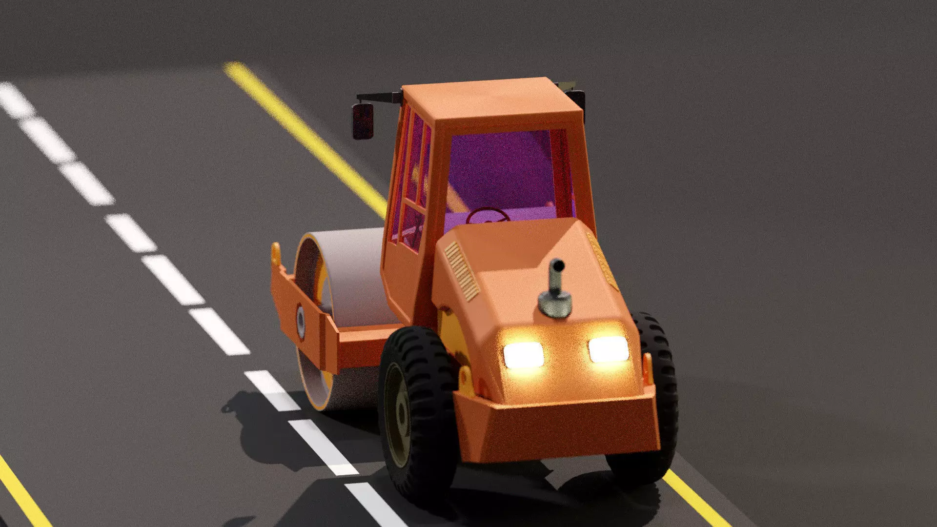Road roller 3D model_6