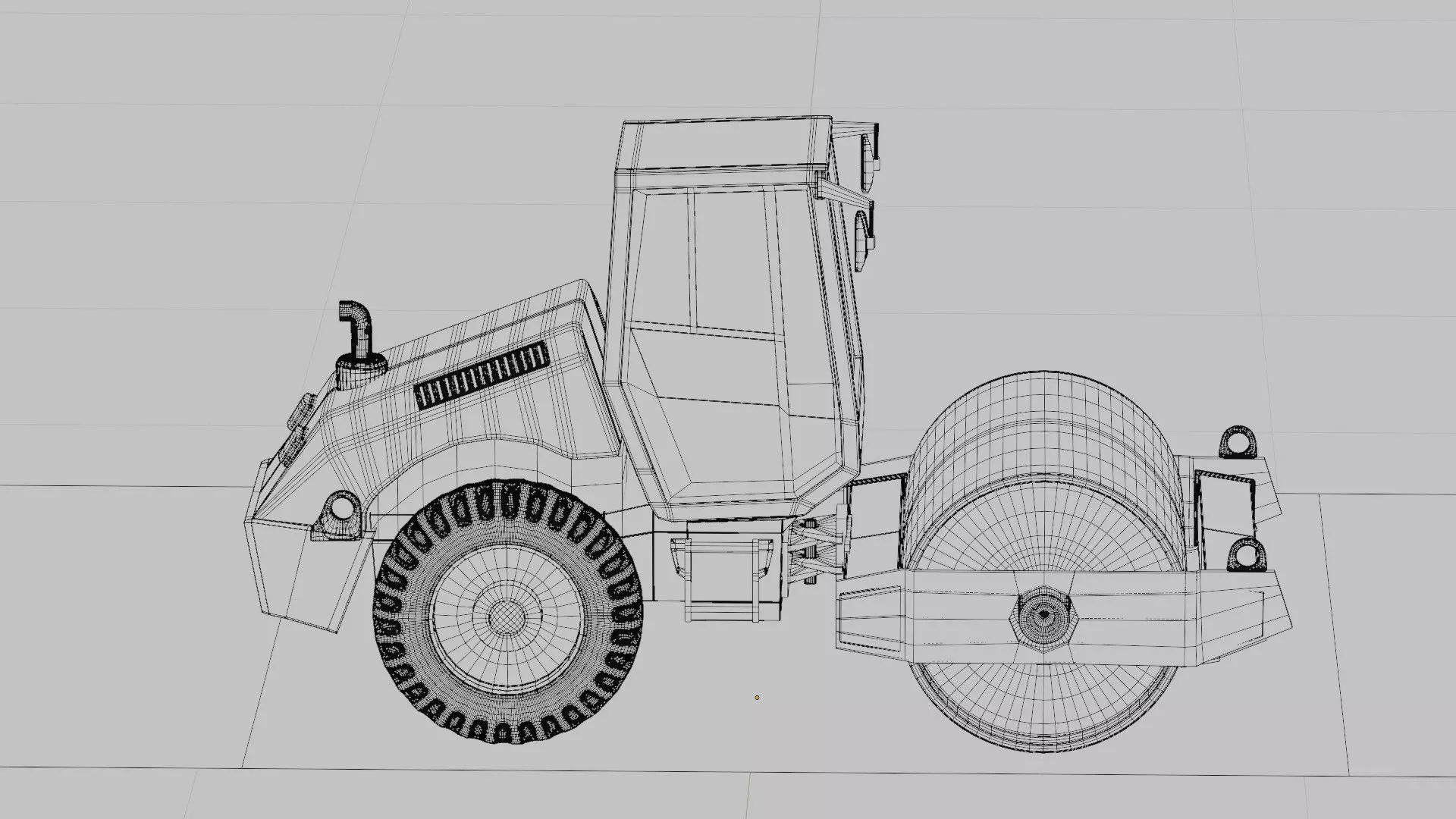Road roller 3D model_1