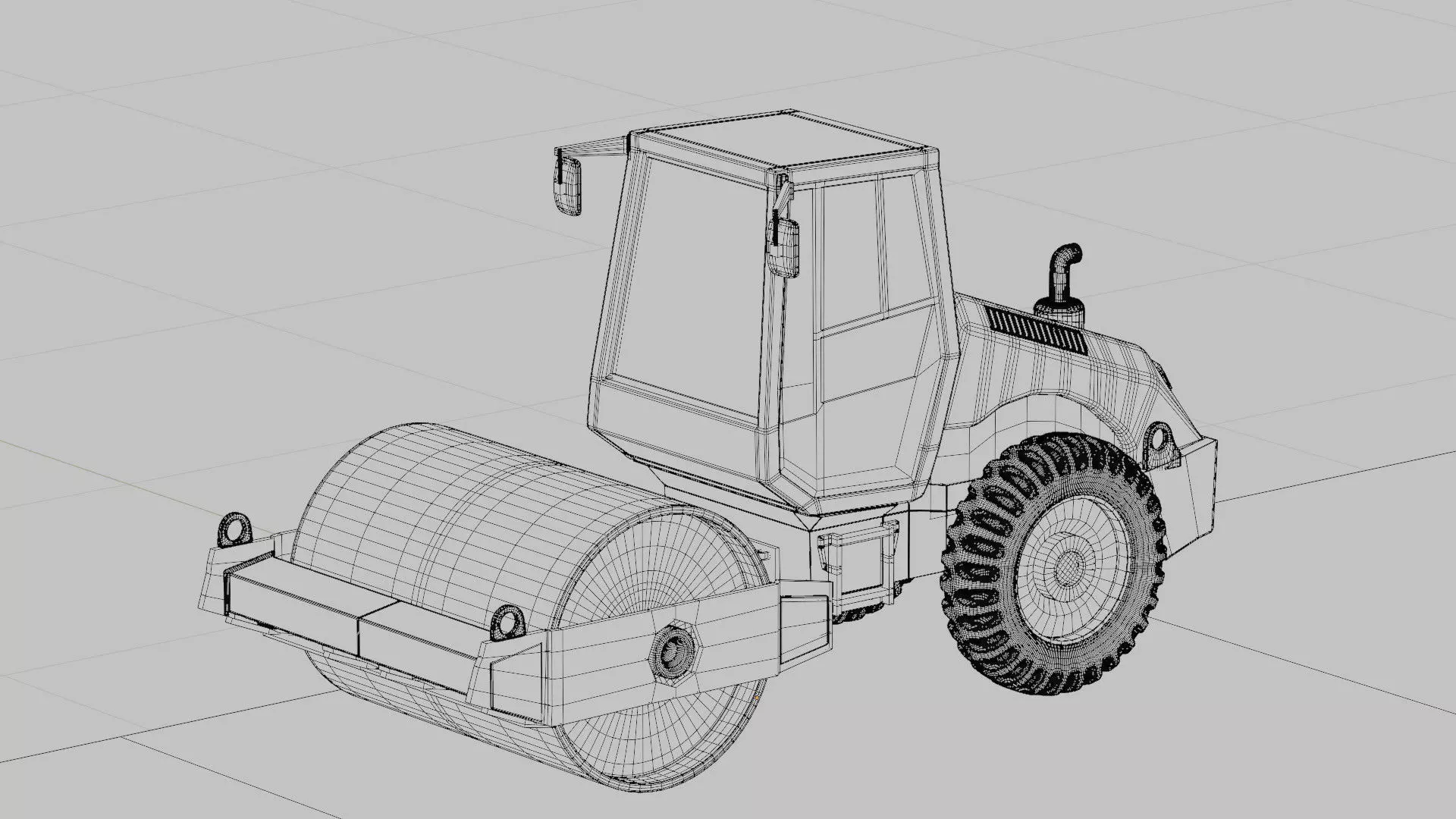 Road roller 3D model_13