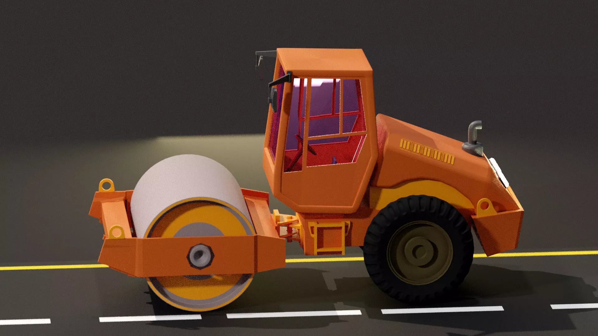 Road roller 3D model_10
