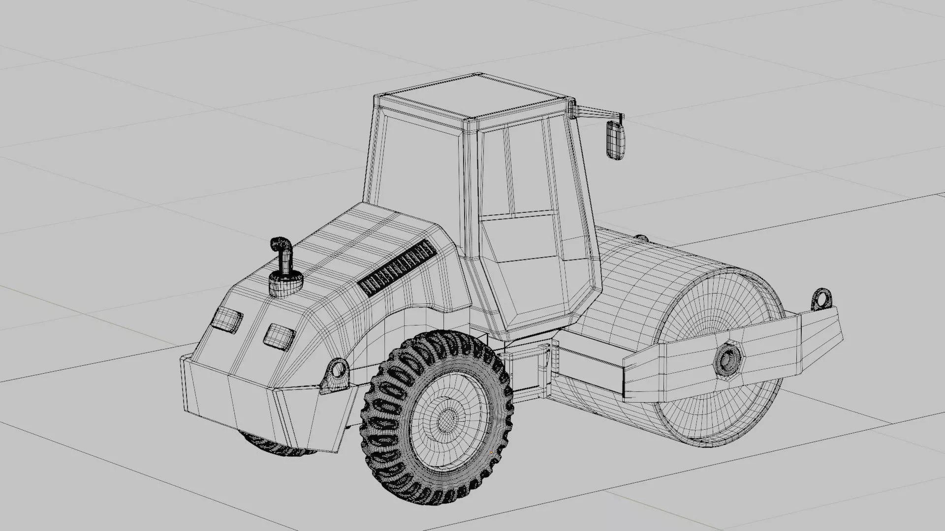 Road roller 3D model_3