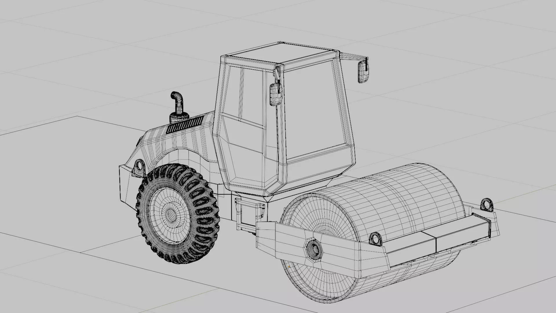 Road roller 3D model_17