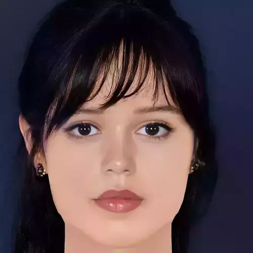 Jenna Ortega Head - No Hair - Low poly head for game