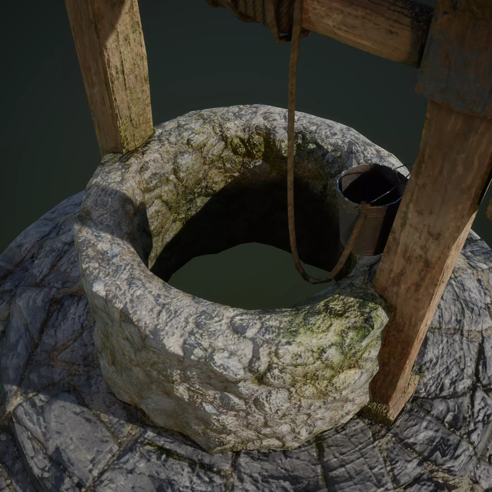 LowPoly PBR 3D Model of an Old Well Low-poly 3D model_5