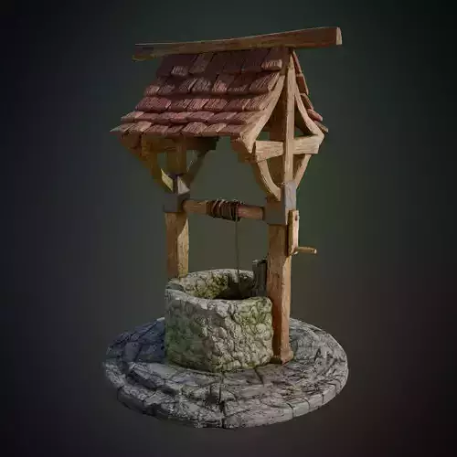 LowPoly PBR 3D Model of an Old Well
