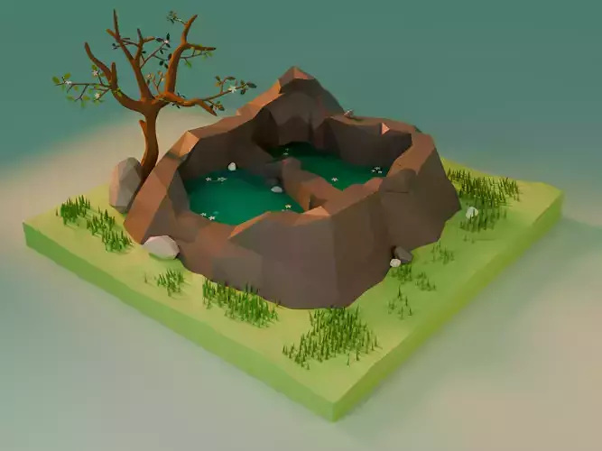 Spring low poly
