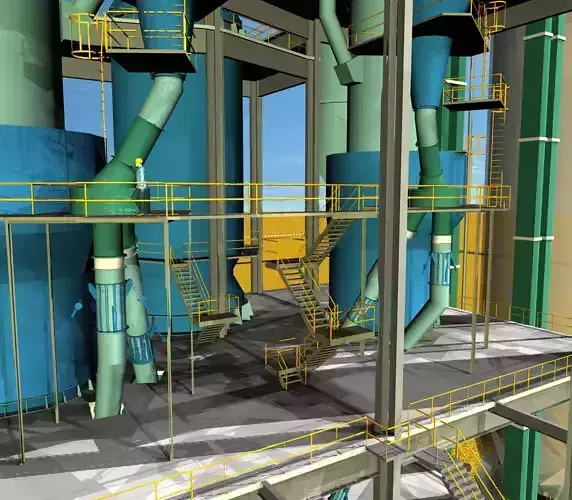 Cyclone Preheater Cement Plant Free 3D model
