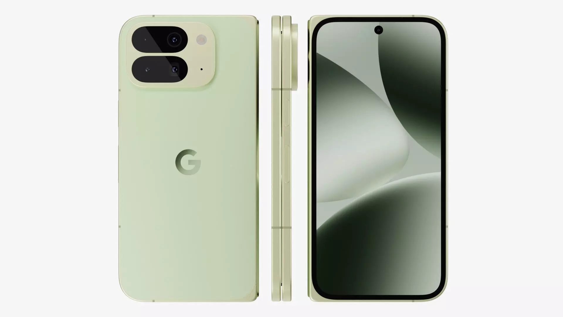 Google Pixel 10 Pro Fold Jade Low-poly 3D model_2
