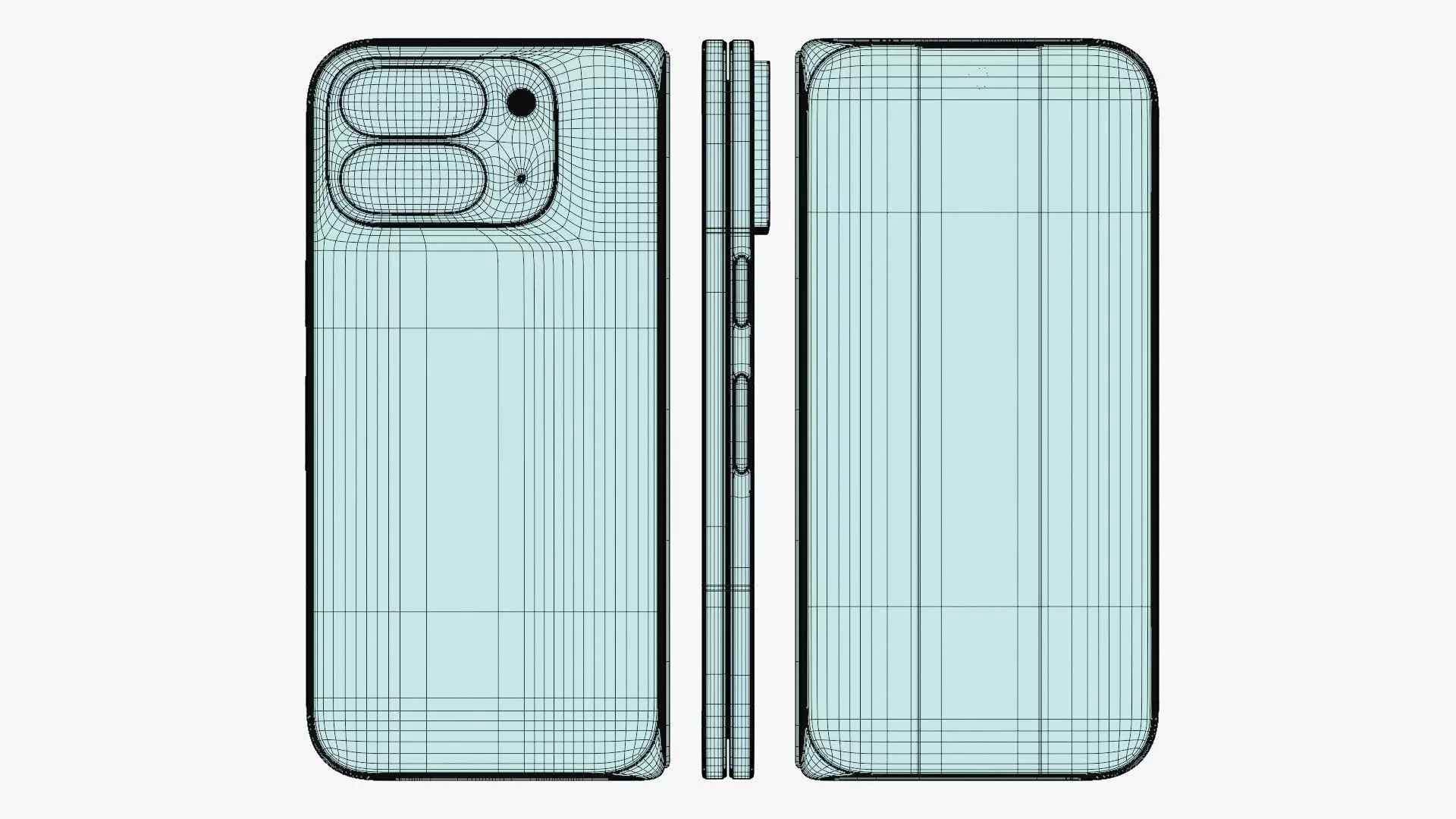 Google Pixel 10 Pro Fold Jade Low-poly 3D model_14