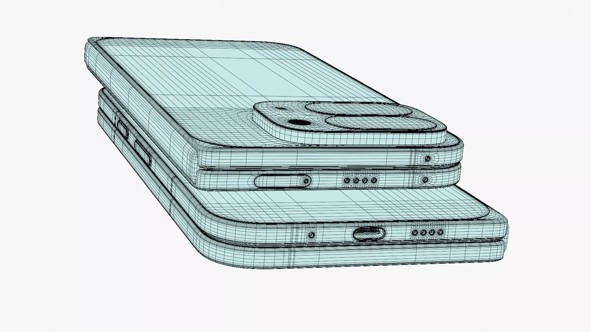 Google Pixel 10 Pro Fold Jade Low-poly 3D model_19