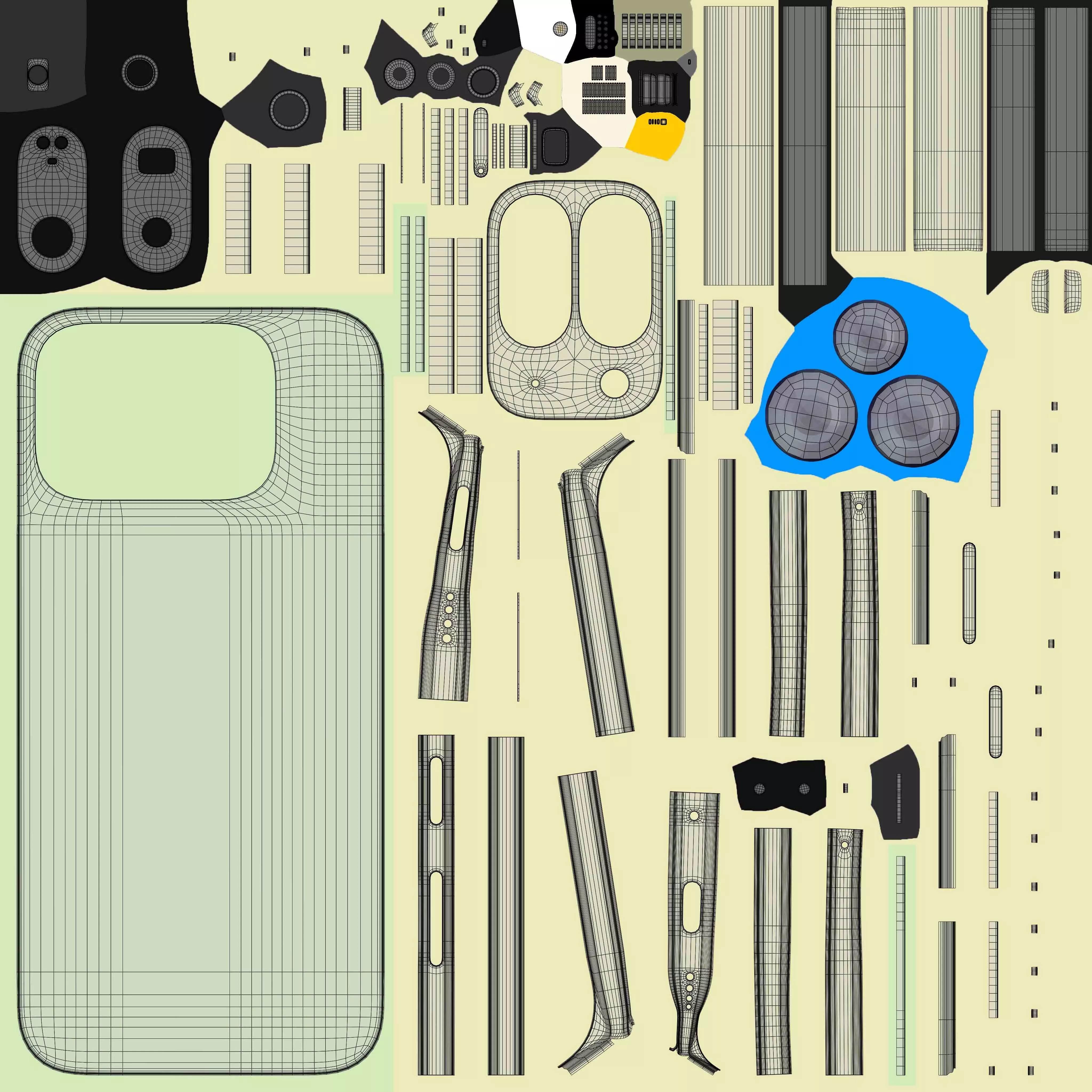 Google Pixel 10 Pro Fold Jade Low-poly 3D model_11