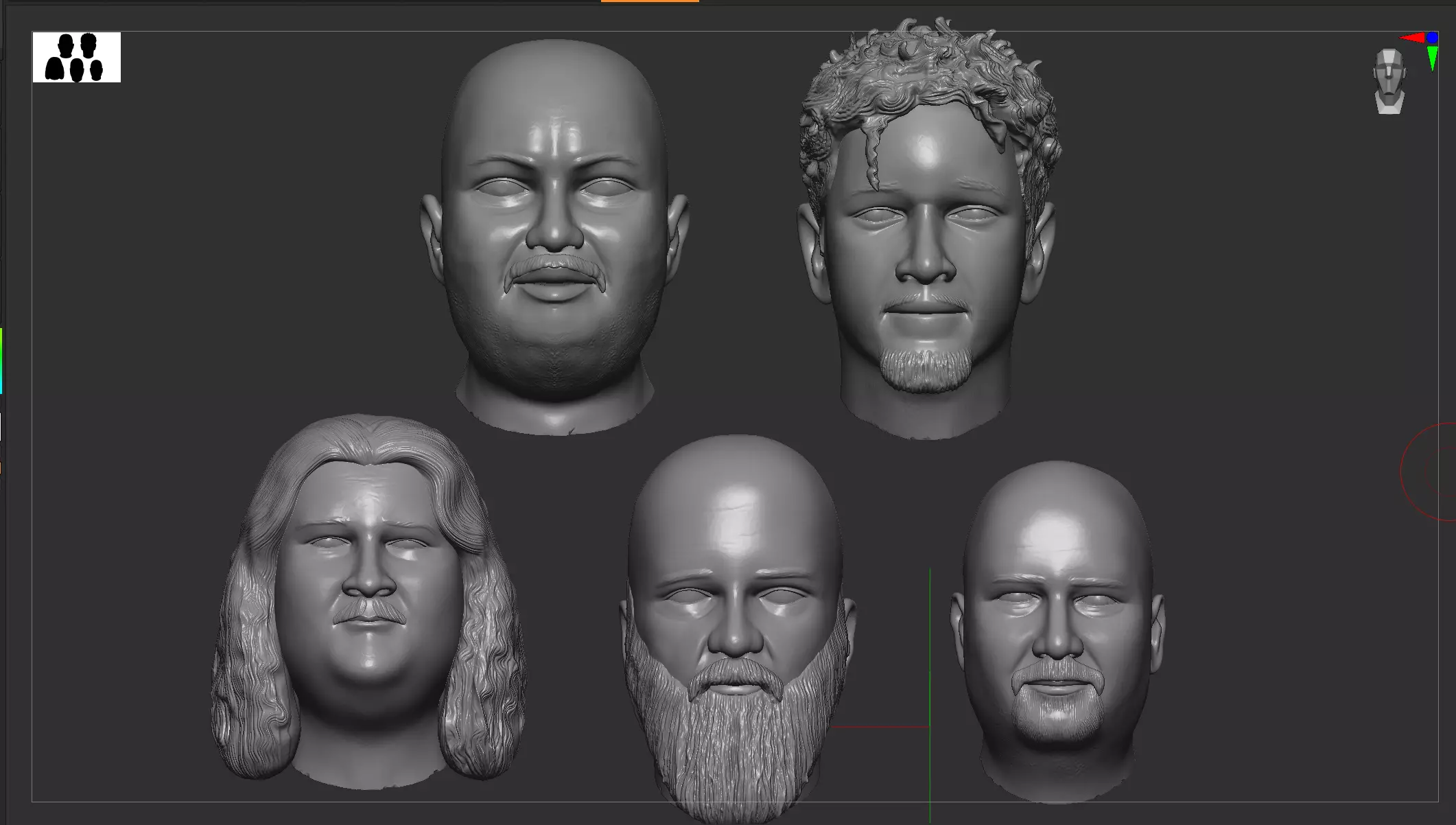 Male Head 3D print model