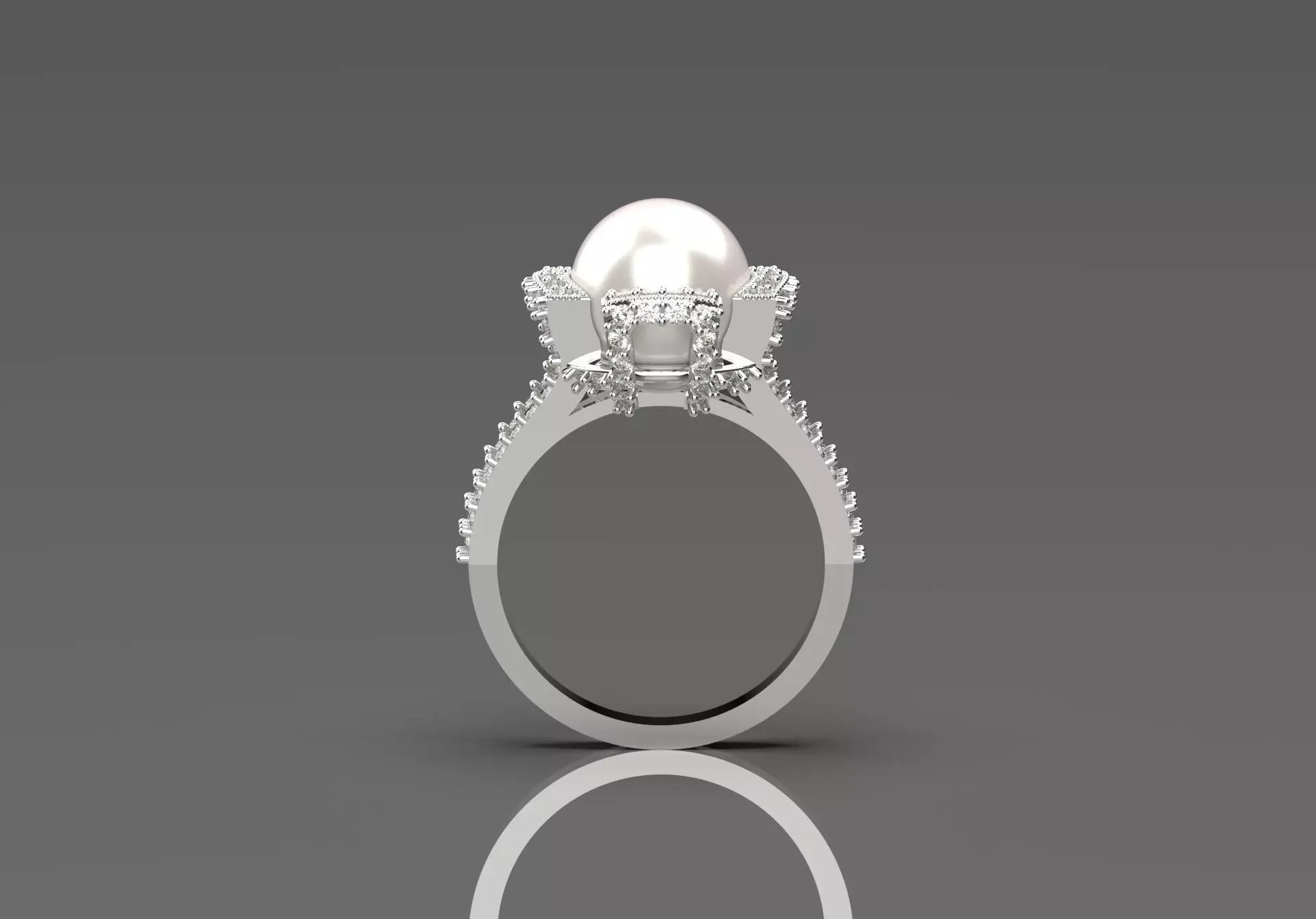 Crown of the Sea pearl stl 3d ring model pr0023 3D print model_1