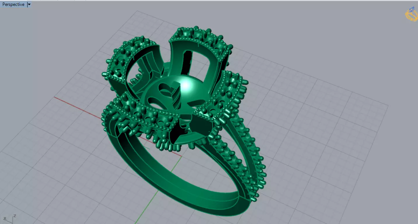 Crown of the Sea pearl stl 3d ring model pr0023 3D print model_9