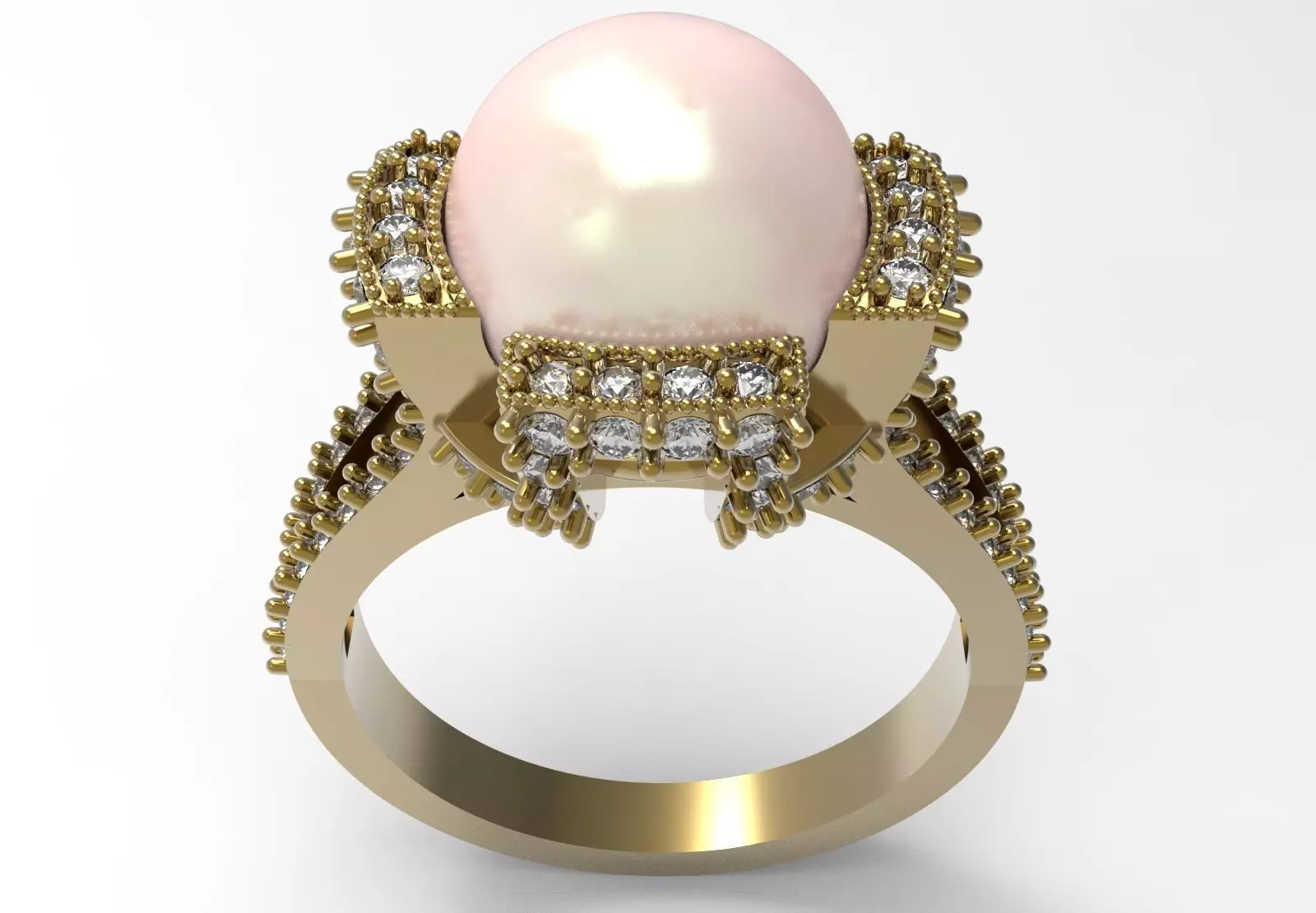 Crown of the Sea pearl stl 3d ring model pr0023 3D print model_10