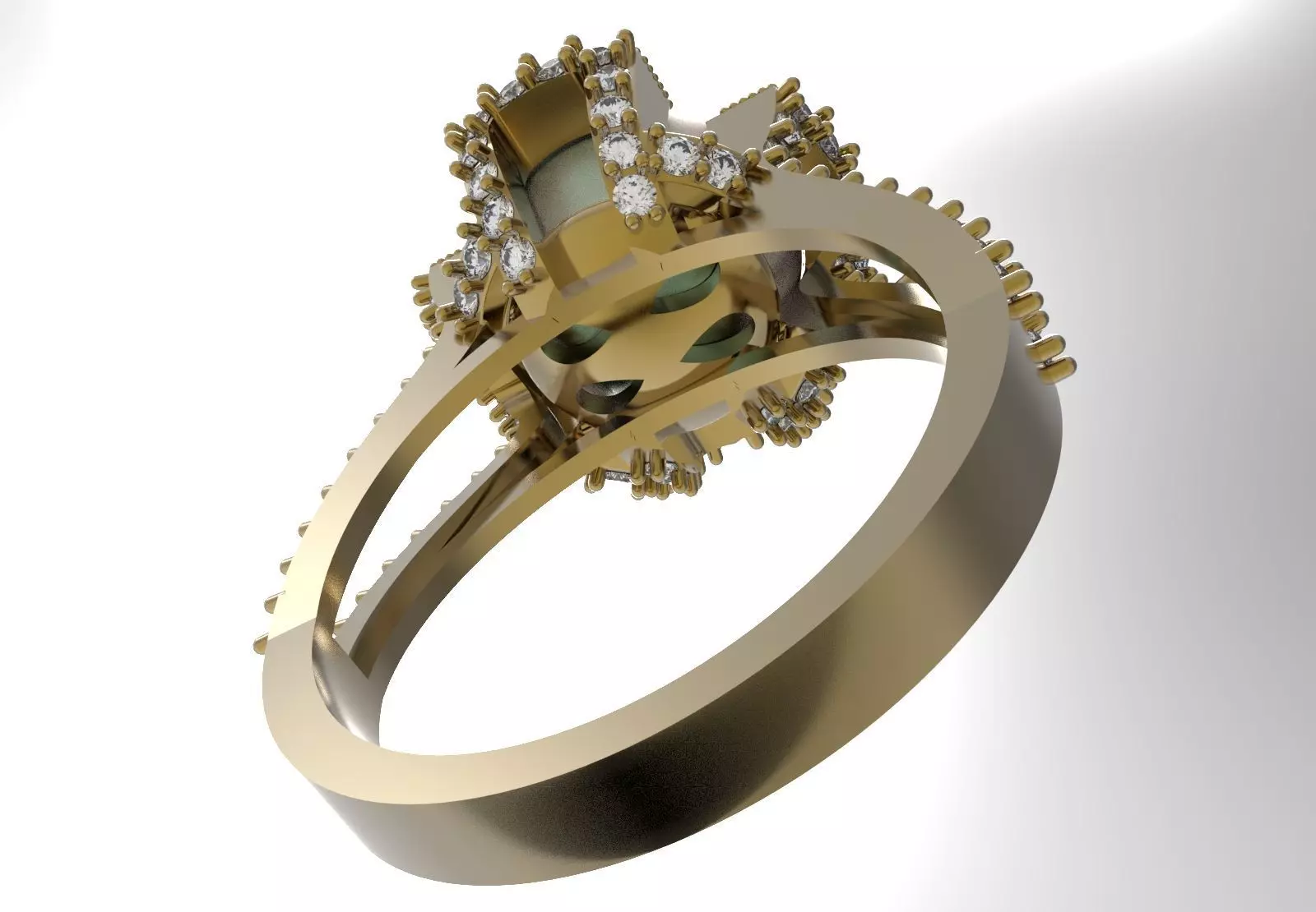 Crown of the Sea pearl stl 3d ring model pr0023 3D print model_11