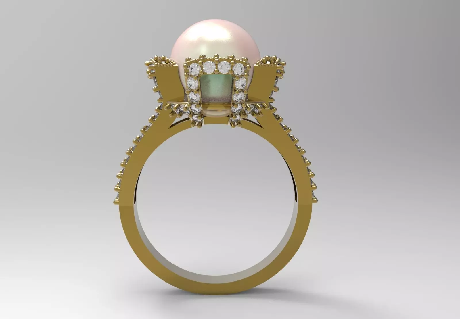 Crown of the Sea pearl stl 3d ring model pr0023 3D print model_13