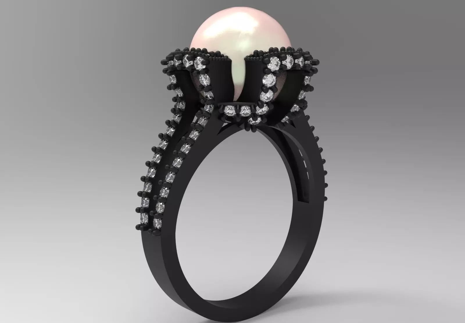 Crown of the Sea pearl stl 3d ring model pr0023 3D print model_16
