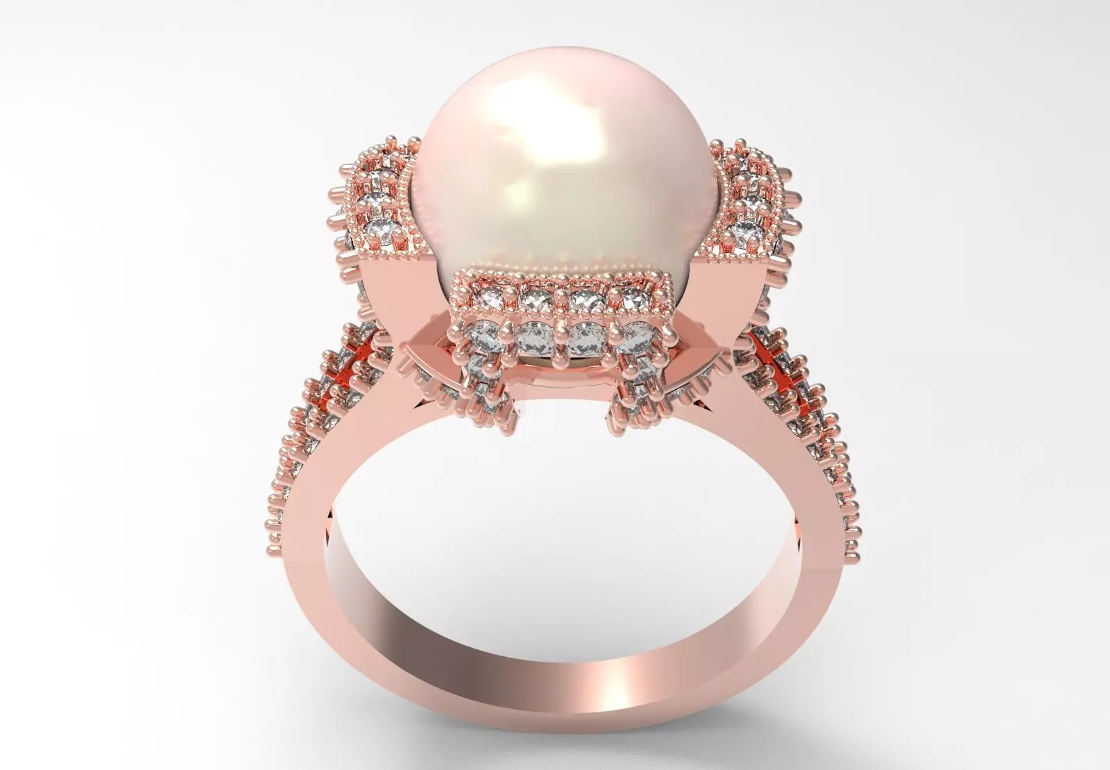 Crown of the Sea pearl stl 3d ring model pr0023 3D print model_15