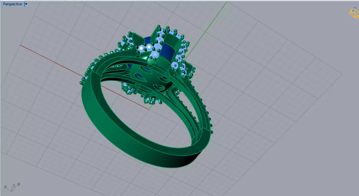 Crown of the Sea pearl stl 3d ring model pr0023 3D print model_8