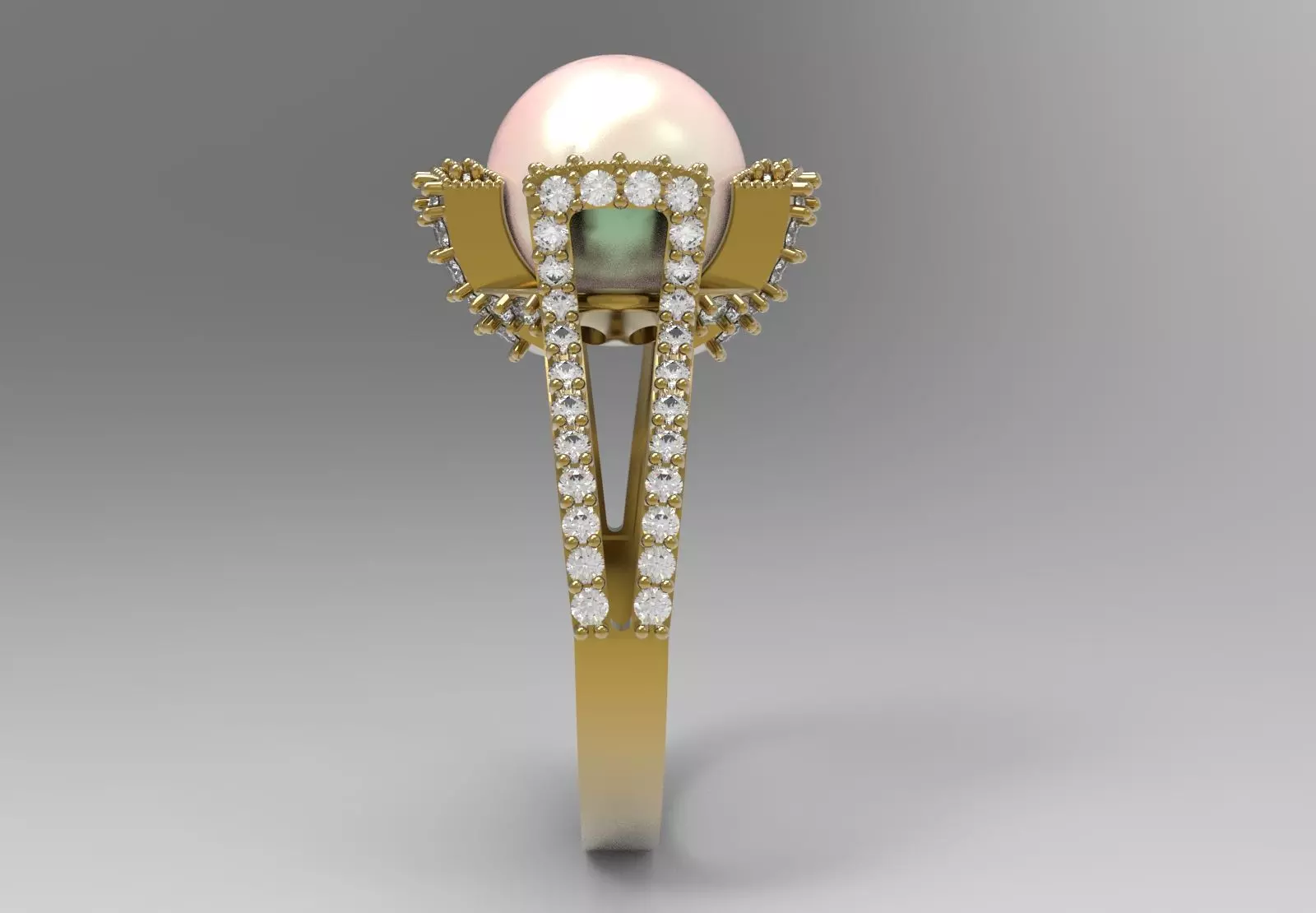 Crown of the Sea pearl stl 3d ring model pr0023 3D print model_14