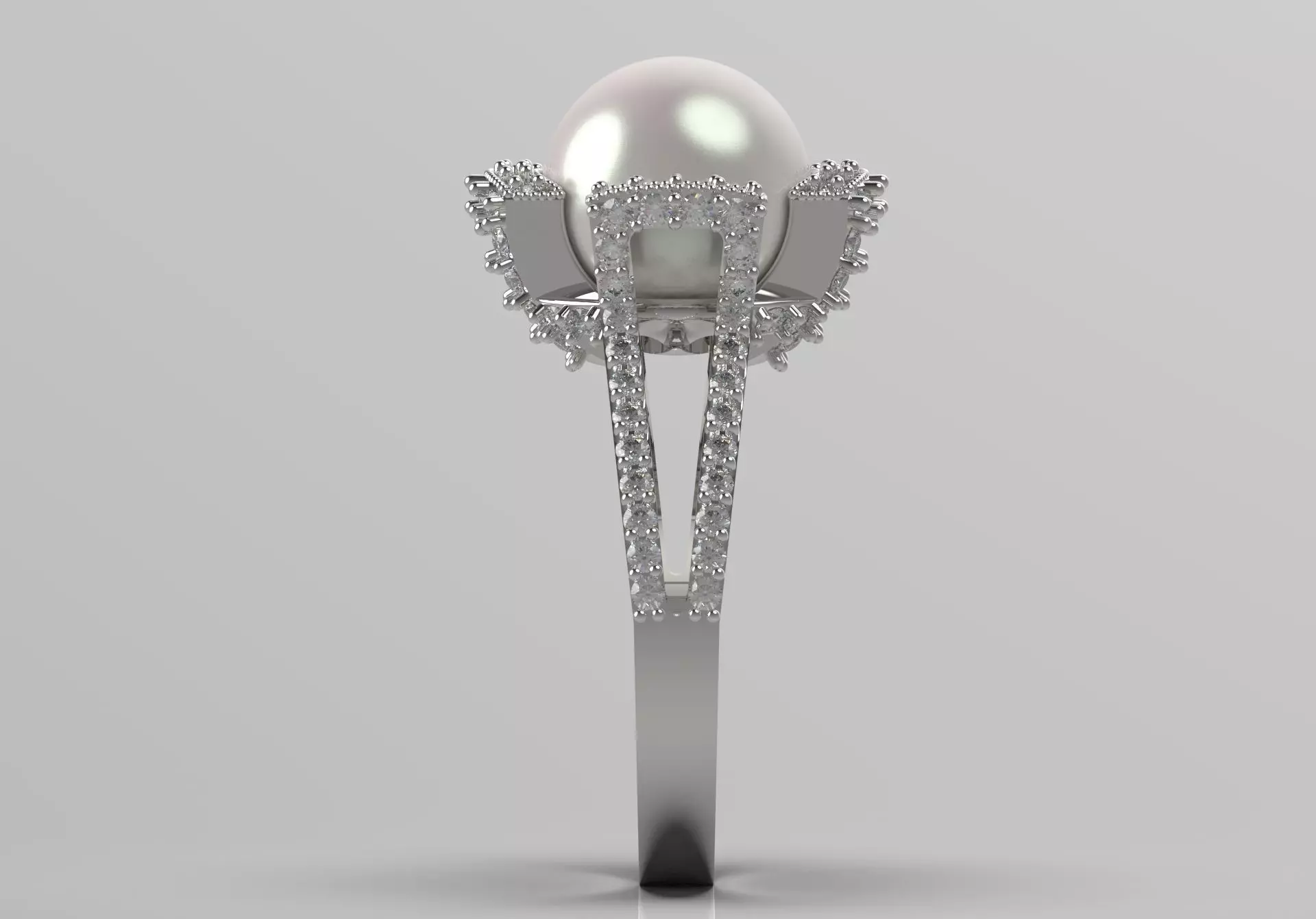 Crown of the Sea pearl stl 3d ring model pr0023 3D print model_3